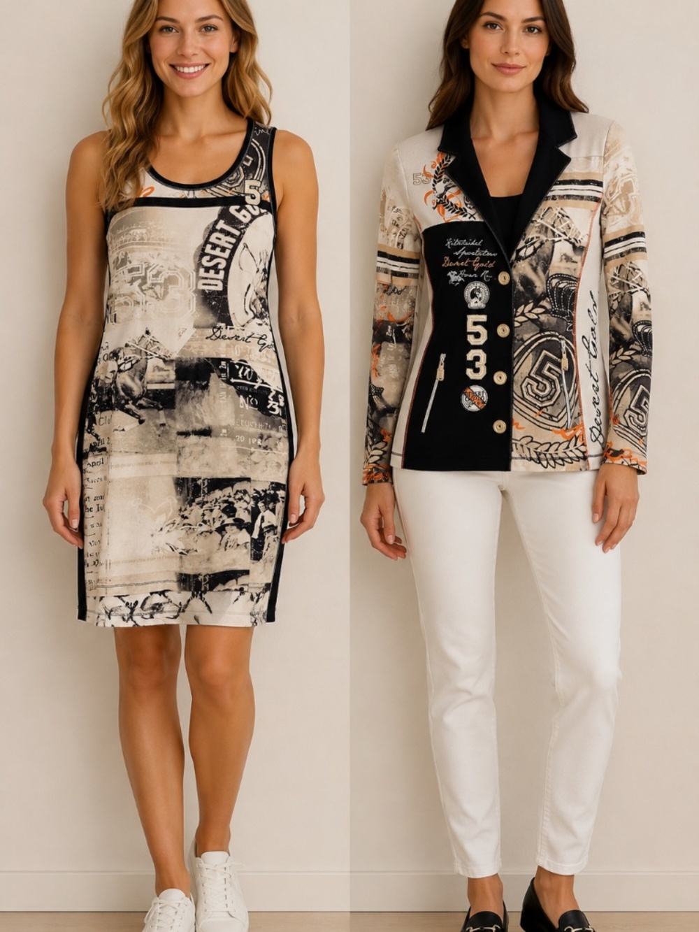 Sportalm dress/jacket 10-12 spellout horses logos crests preppy old money luxury